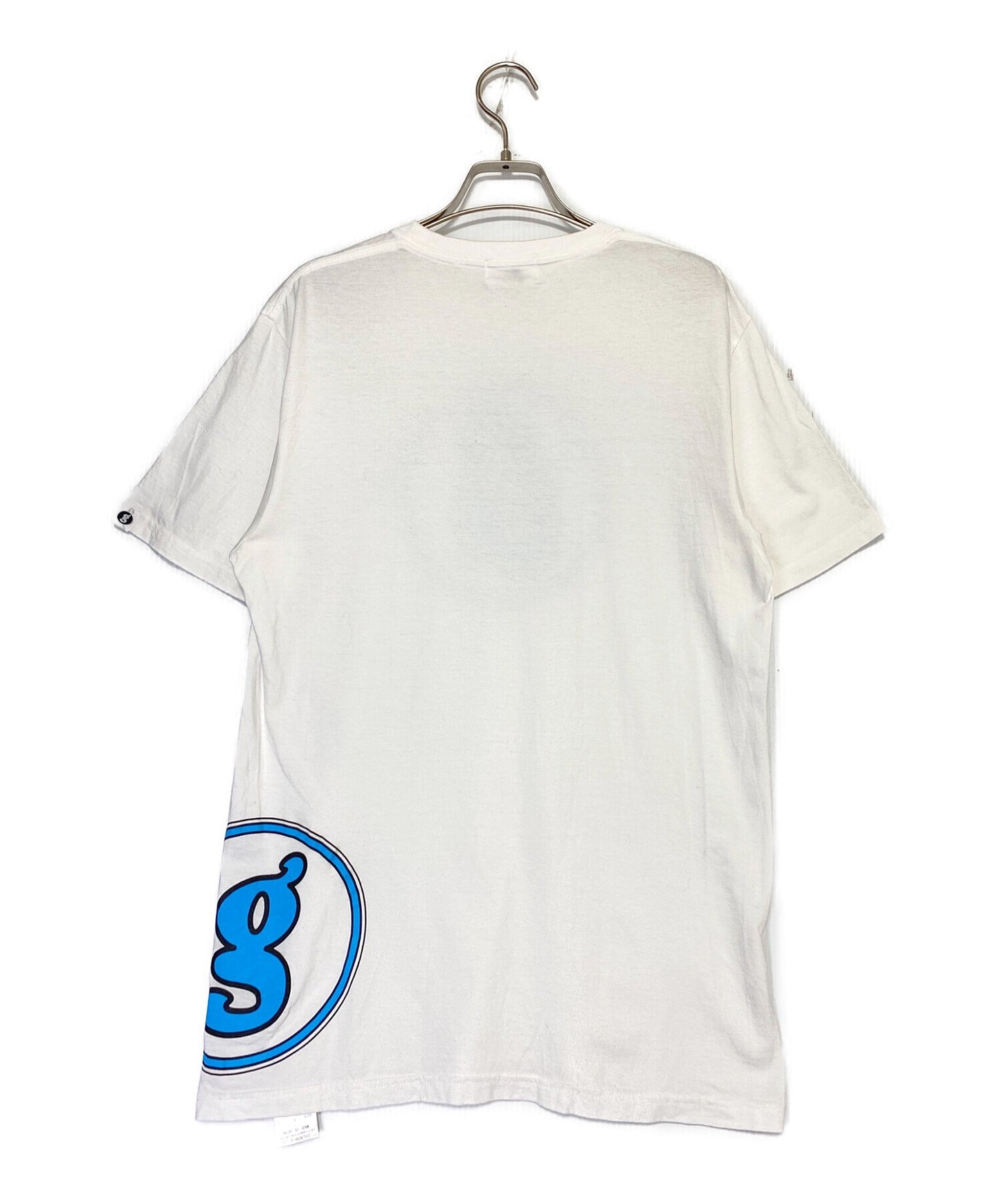 충분한 원으로 로고 로고 재 인쇄 티셔츠 화이트 × 블루