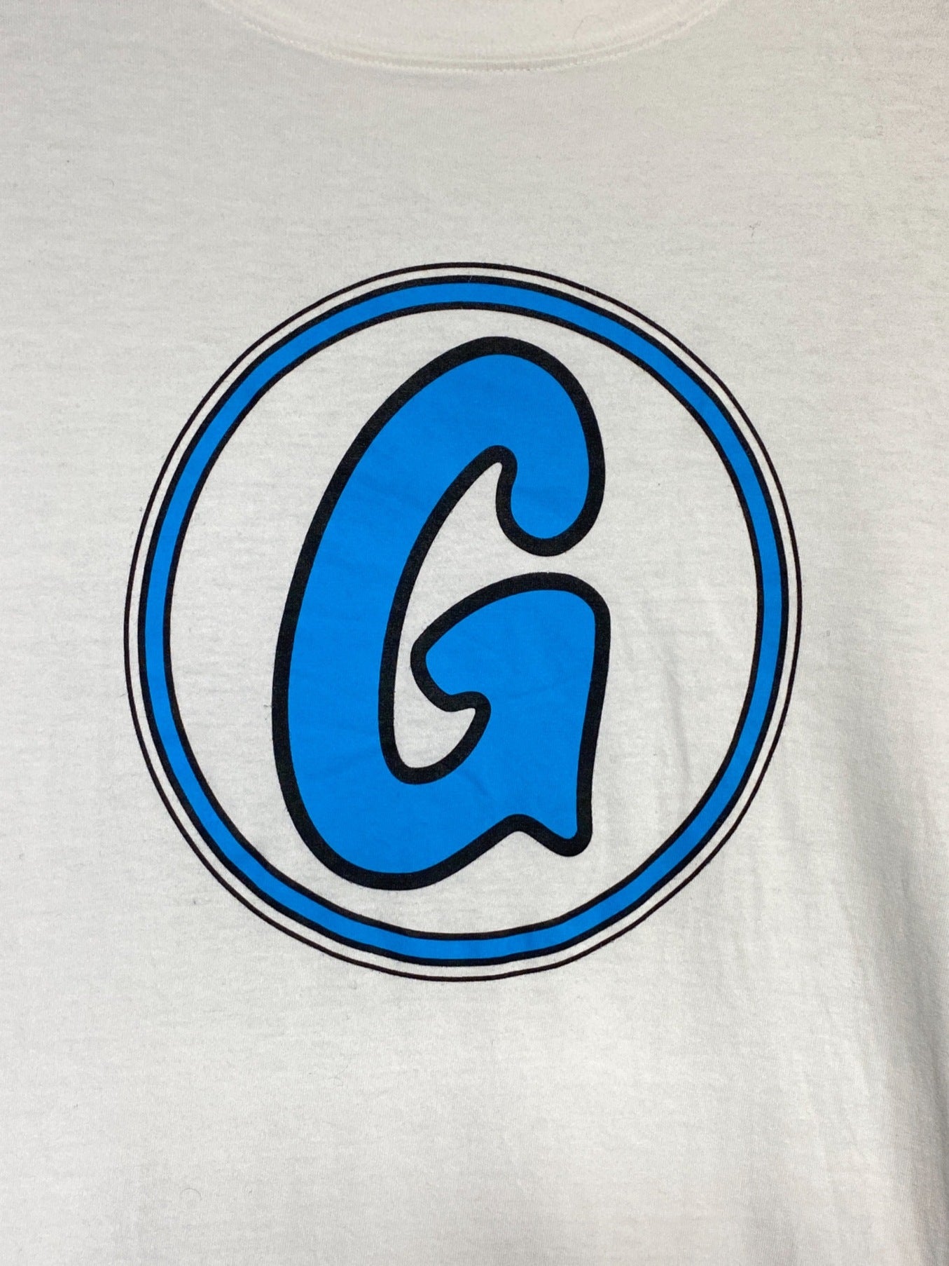 충분한 원으로 로고 로고 재 인쇄 티셔츠 화이트 × 블루