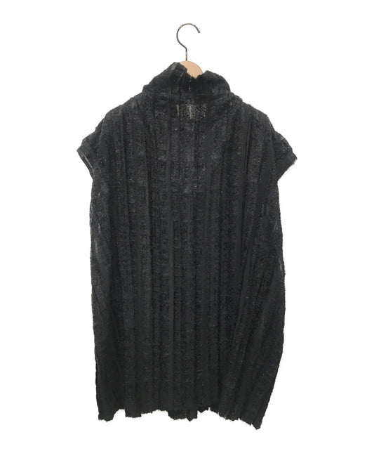 [Pre-owned] me ISSEY MIYAKE Shaggy Striped High Neck Sear One Piece MI33FR561