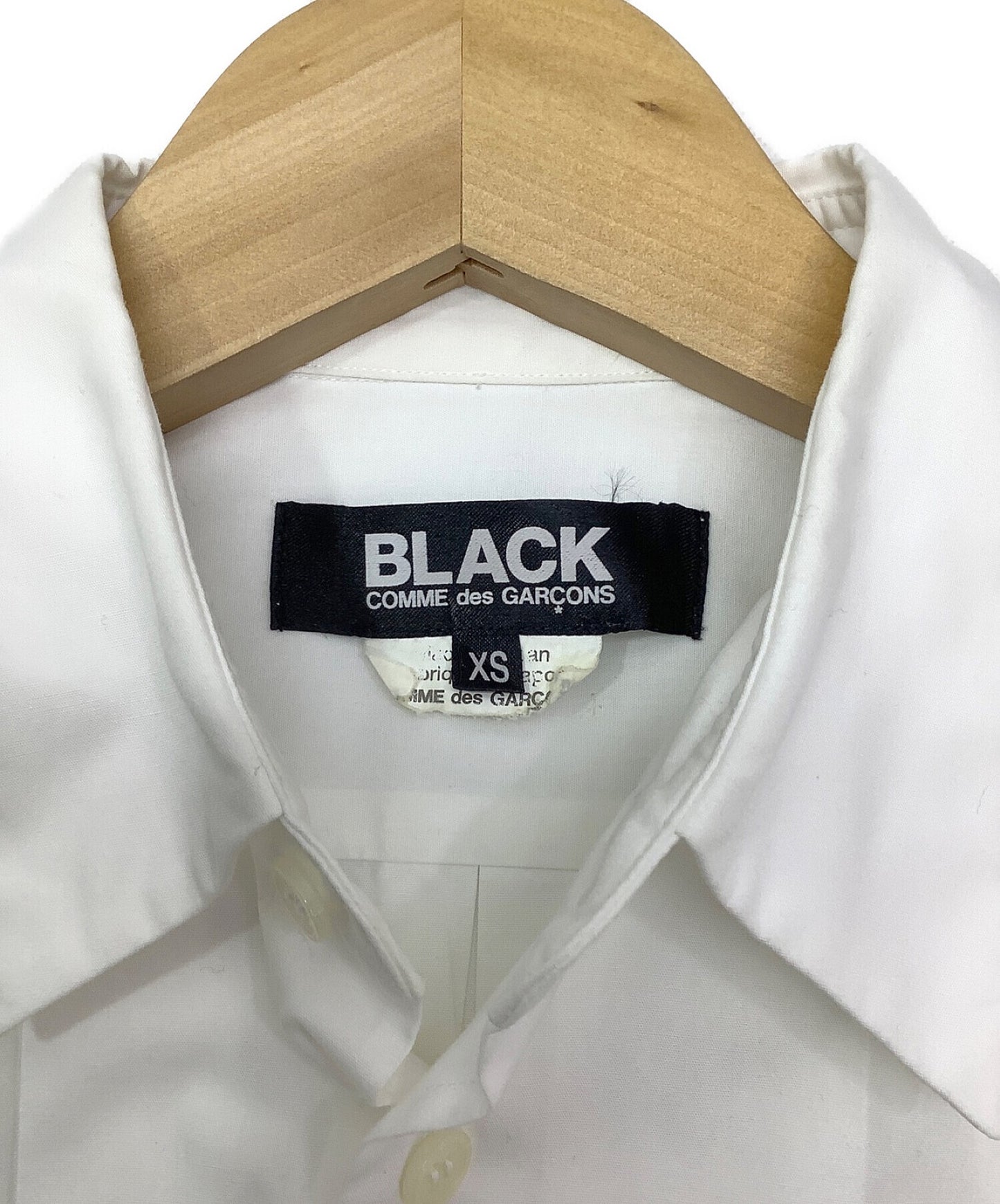 Black Comme des Garcons 긴 주름 디자인 셔츠