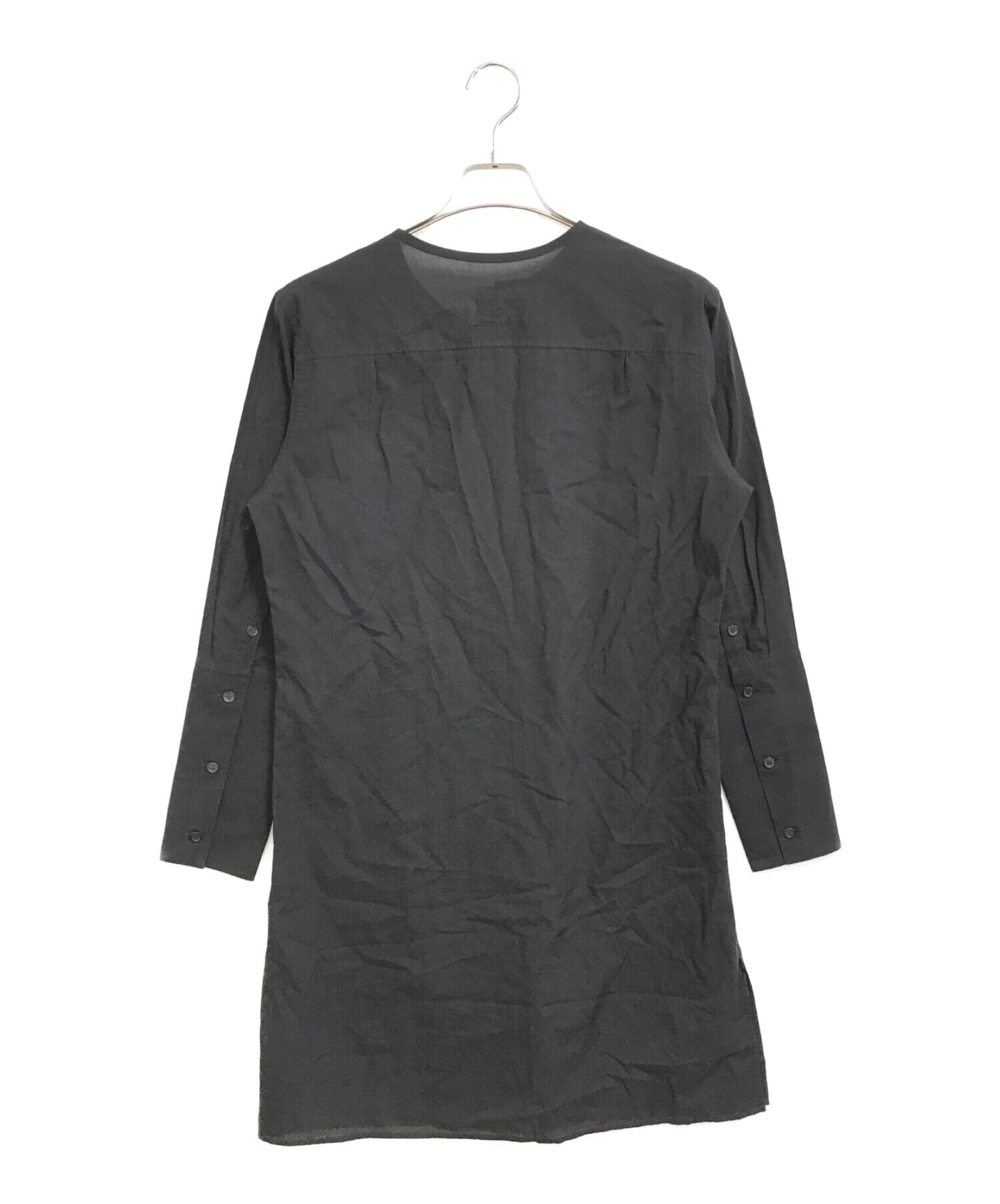[Pre-owned] B Yohji Yamamoto 120/2 lone, collarless cuffed shirt