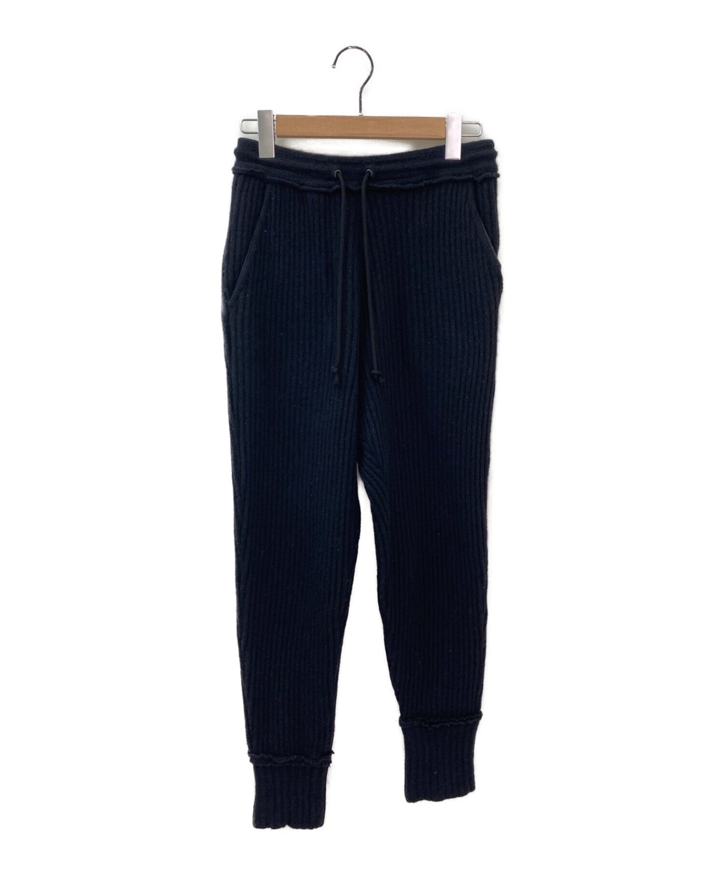 [Pre-owned] Y's WOOL NYLON UNEVEN WAIST STRING PANTS/Knit Pants/Ribbed Pants YE-T09-161-2