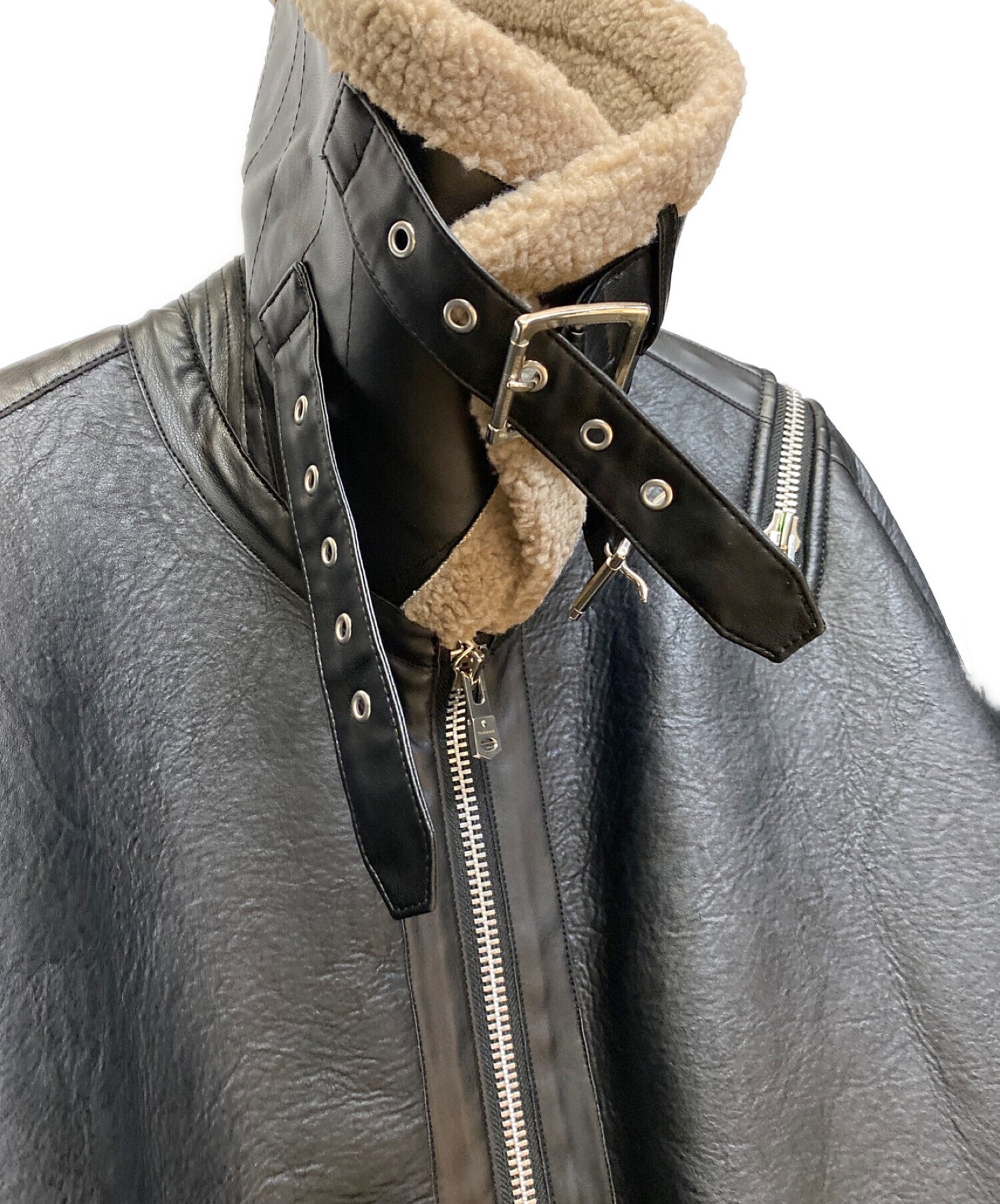 TAKAHIROMIYASHITA TheSoloIst. 22AW Double-zip balloon-shaped faux-mouton  flight jacket sj.0013AW22