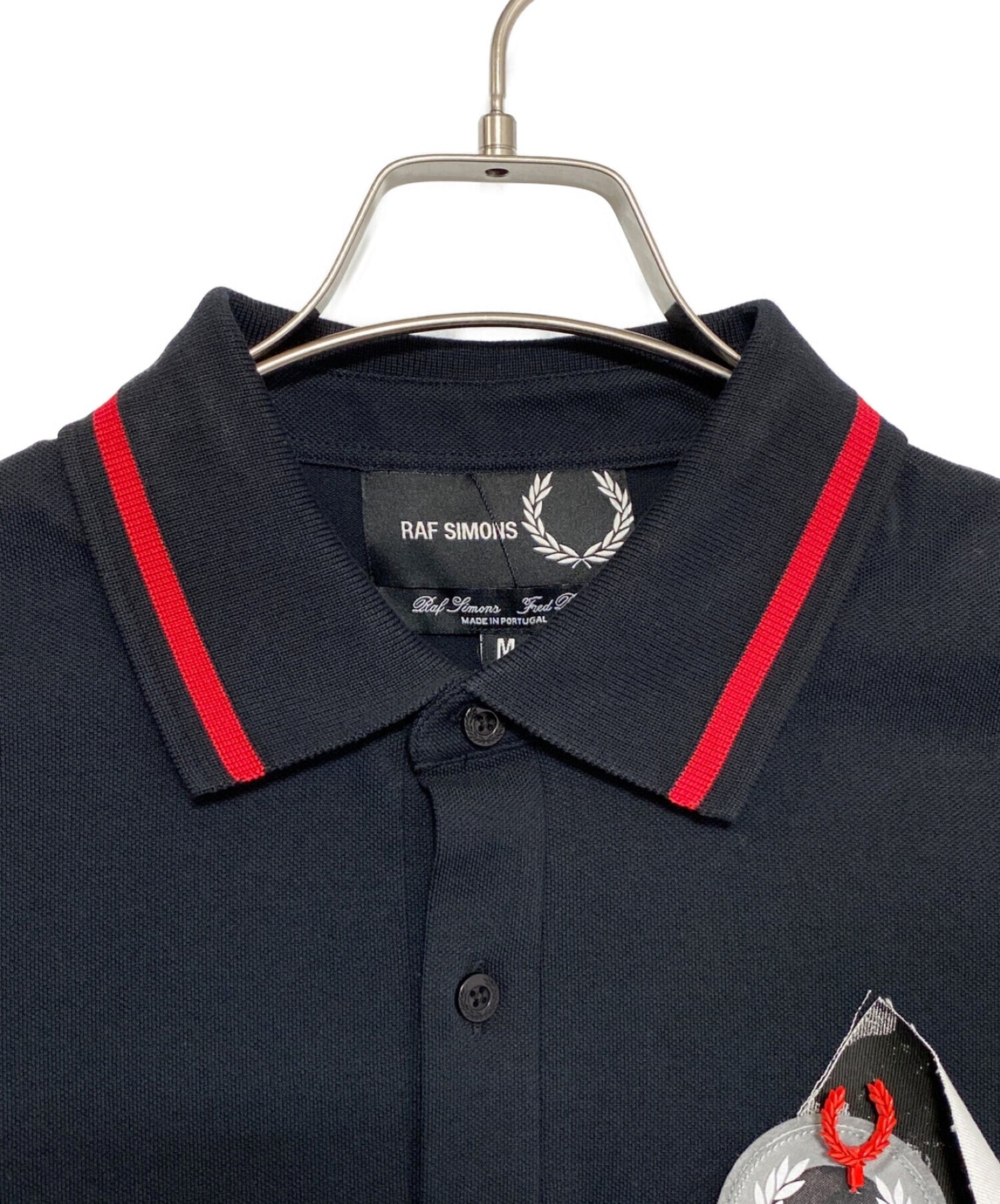 RAF Simons胸部贴上polo衬衫SM1851