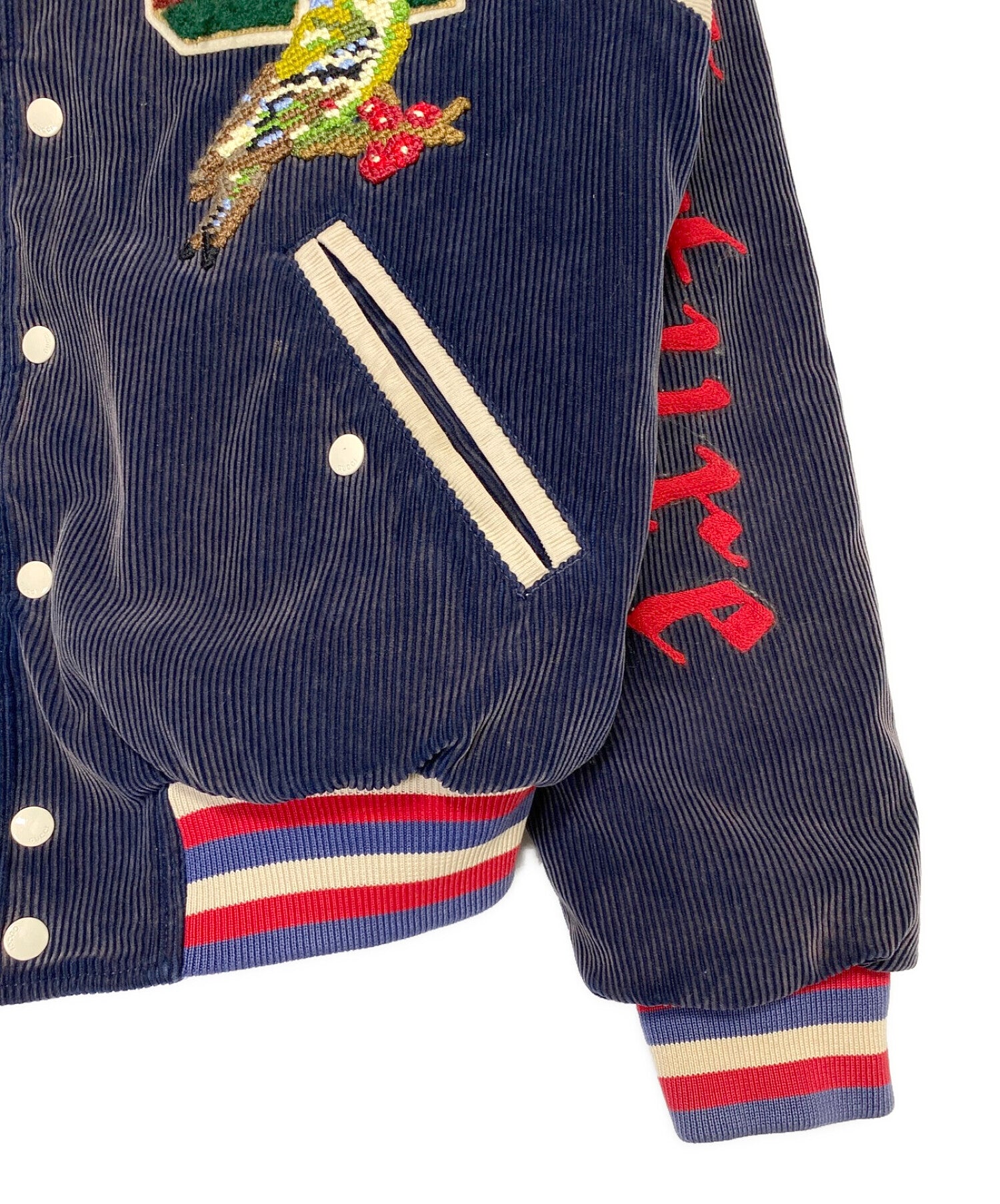 Gucci corduroy jacket with fashion buttons embroidery