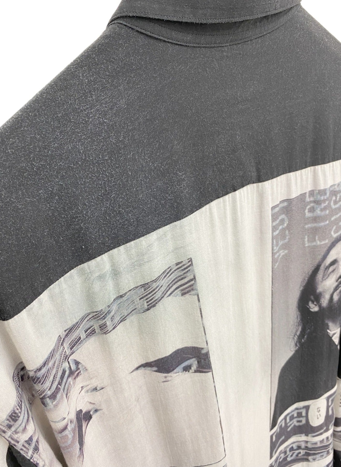 黑色丑闻Yohji Yamamoto侧纽扣衬衫HV-B49-214-1-3