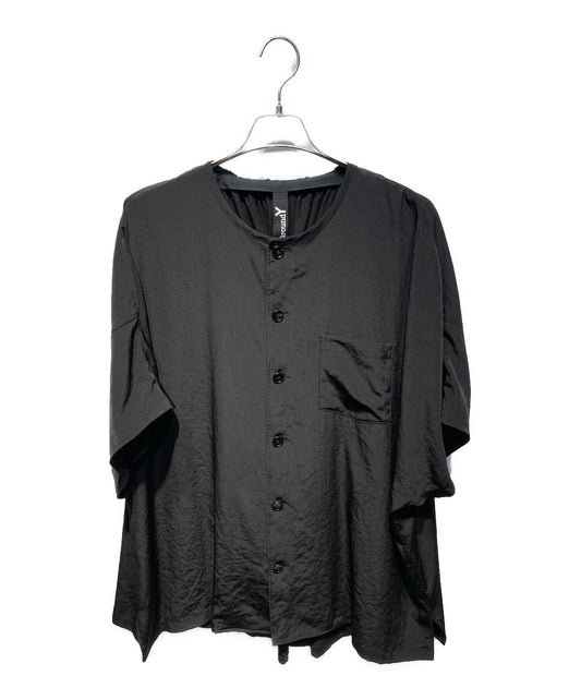 Ground Y Crepe de Chine + Cotton Sheeting Button-Up T-Shirt with Back Gathers Gi-B04-800