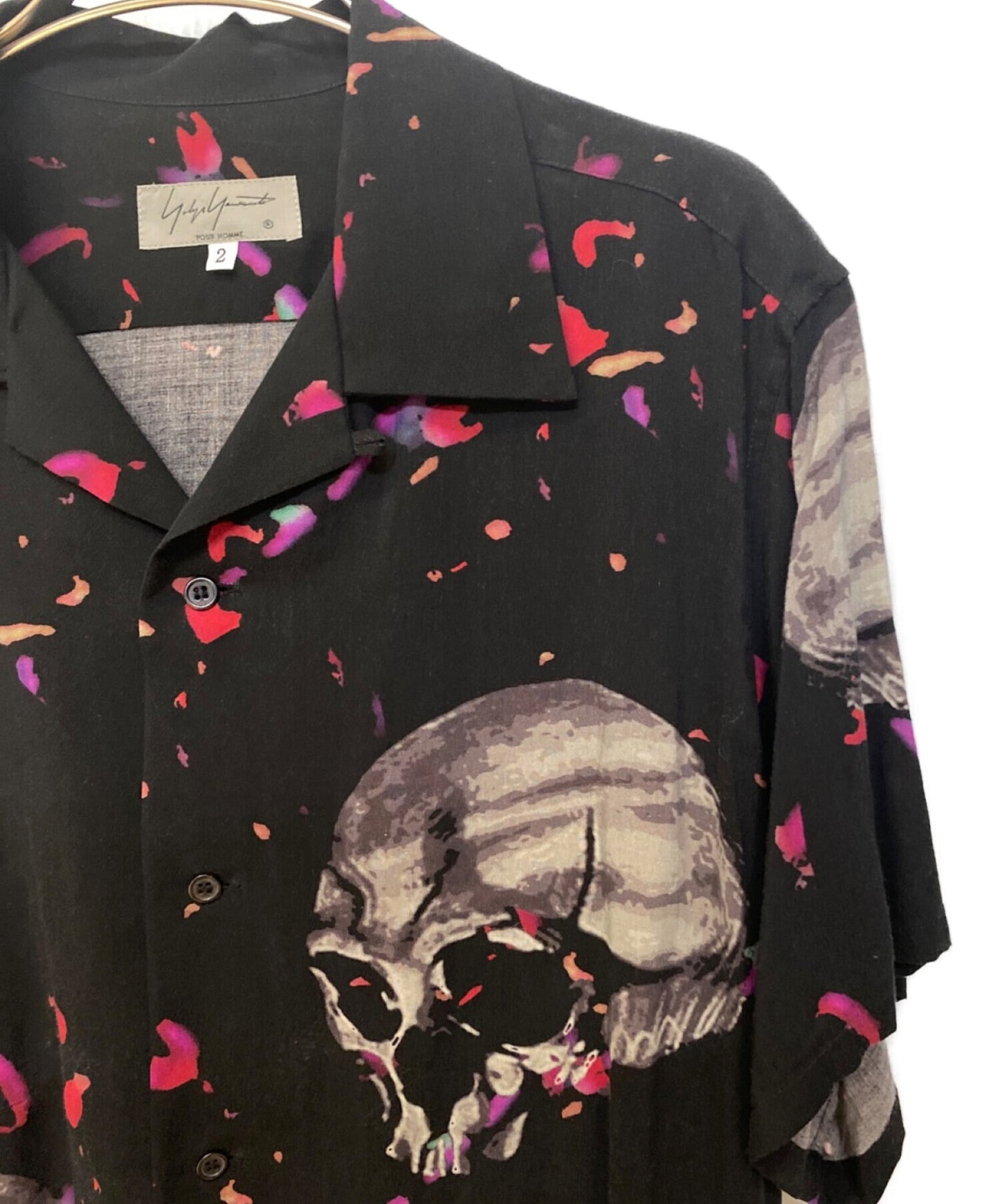 yohji yamamoto pour homme skull 짧은 슬리브 셔츠 hw-b62-236