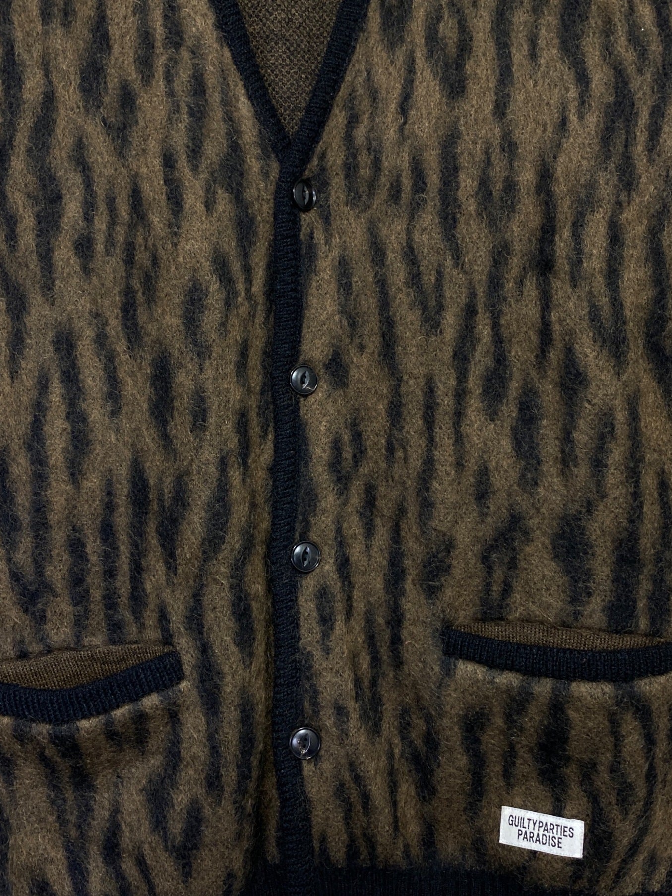 WACKO MARIA LEOPARD MOHAIR CARDIGAN ( Leopard Mohair Cardigan )