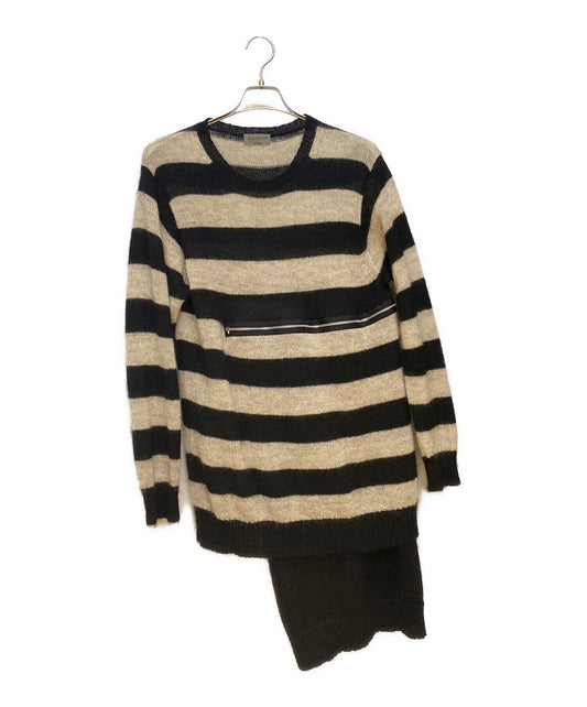 [Pre-owned] Yohji Yamamoto pour homme Layered Mohair Zip Knit HF-K14-181